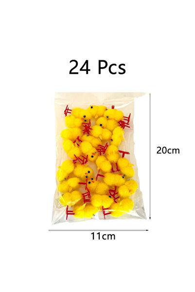 Choice5 24 Pcs Cute Easter Chick Mini Animal Simulation Plush Small Yellow Ch...
