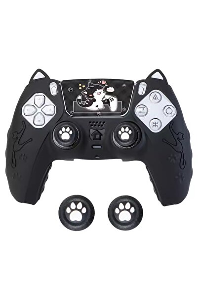 Choice7 Black Silicone Controller Case Set Cat Paw with Sticker Controller Sk...