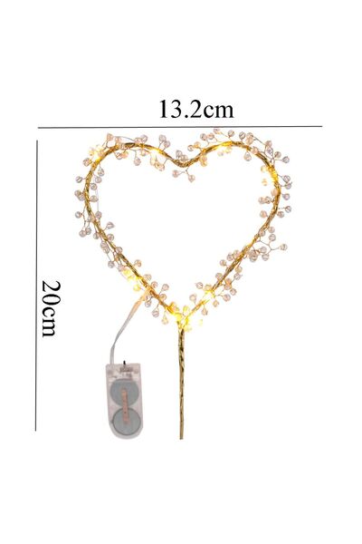 Choice -- Heart Shape LED Pearl Cake Toppers Baby Happy Birthday Cupcakes Par...