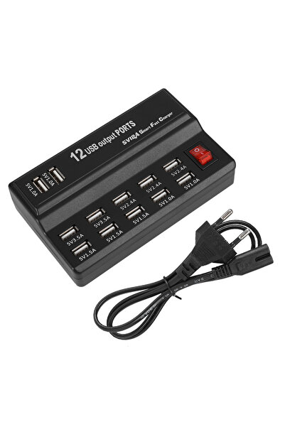 Choice محطة شحن USB بـ 12 منفذًا، مزودة بقابس أوروبي، موزع USB بـ 12 منفذًا، ...