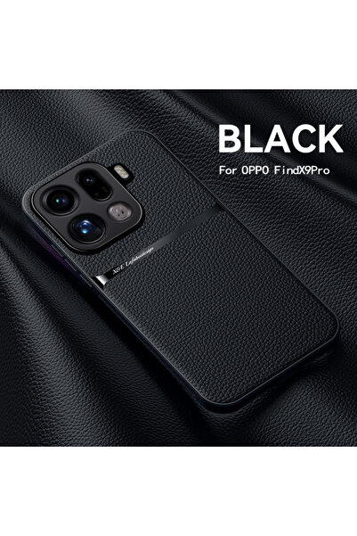 choice2 جراب أسود لهاتف أوبو فايند إكس 9 برو، مصنوع من جلد الصناعي المغناطيسي...