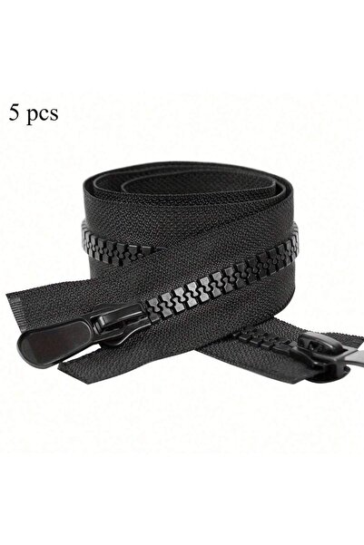 Choice 70cm 10# 5 pcs black 5PCS 10# resin double open tail zipper ordinary t...