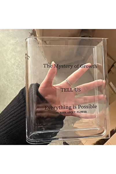 Choice مزهرية أكريليك شفافة G3649A، مزهرية شفافة على شكل كتاب، مناسبة لتزيين ...