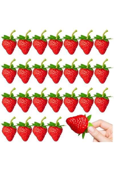 Choice 10 قطع فراولة، 10-20 قطعة فراولة صناعية بلاستيكية، فاكهة واقعية، دعامة...