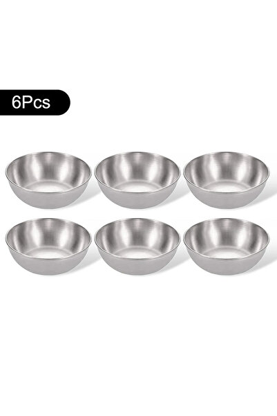 Choice3 6Pcs Silver 3/6Pcs Stainless Steel Sauce Dish Appetizer Serving Tray ...