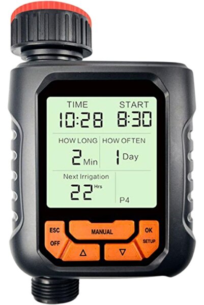 Choice مؤقت رشاشات أسود اللون، مؤقت مياه خارجي لخرطوم الحديقة، مخرج واحد، شاش...