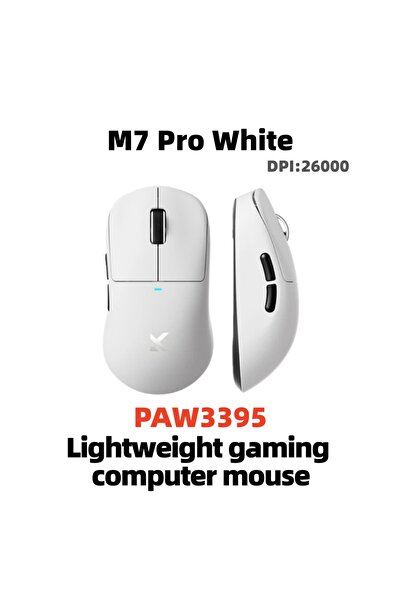 Choice ماوس الألعاب اللاسلكي M7 Pro-White MCHOSE M7 Ultra/Pro PAW3950/PAW3395...