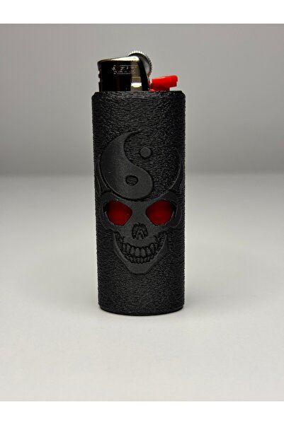 Nomika Design Gotik Kuru Kafa & Yin Yang Tasarımlı Çakmak Kılıfı – 3D Baskı D...