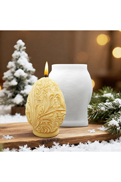 Choice قالب شموع ثلاثي الأبعاد منقوش بنقوش، قطعة واحدة، قالب سيليكون لصنع الش...