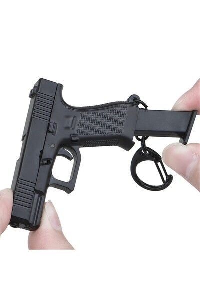 Choice1 سلسلة مفاتيح مسدس إبداعية لون سادة من ديزرت إيجل، مقاس واحد، قلادة مع...