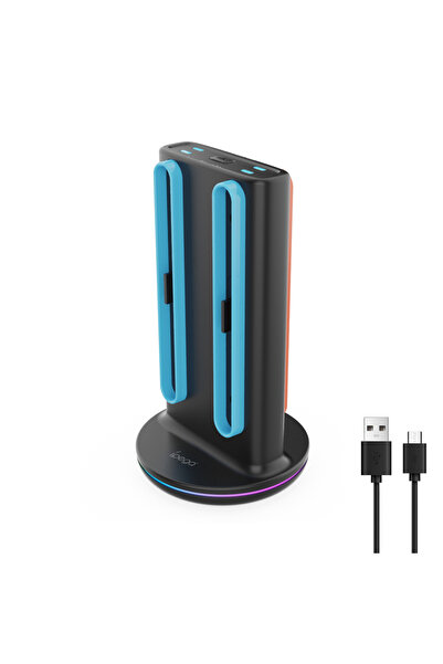 Choice شاحن وحدة تحكم أسود لشحن وحدة التحكم اليسرى واليمنى، يدعم 9 أوضاع إضاء...