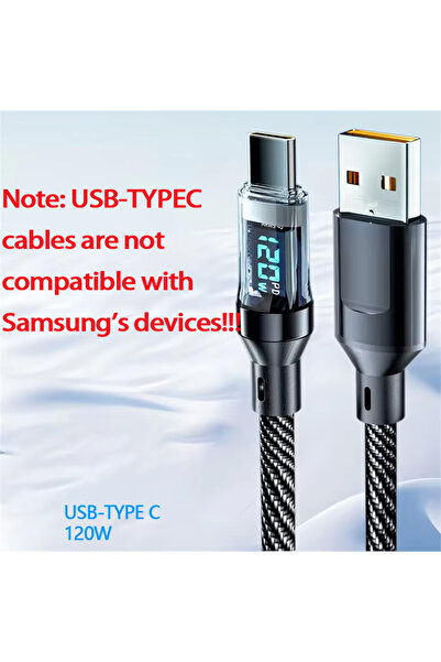 Choice1 1m 120W USB-Typec USB to Type C or Type-C to Type-C Cable Phone Super...