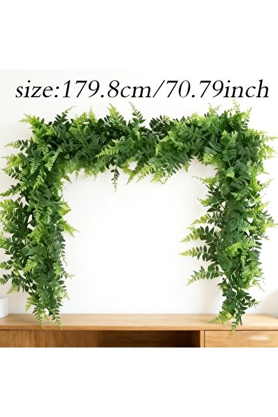 Choice قطعتان من أوراق السرخس الفارسي الاصطناعية بطول 1.8 متر، نباتات محاكاة ...