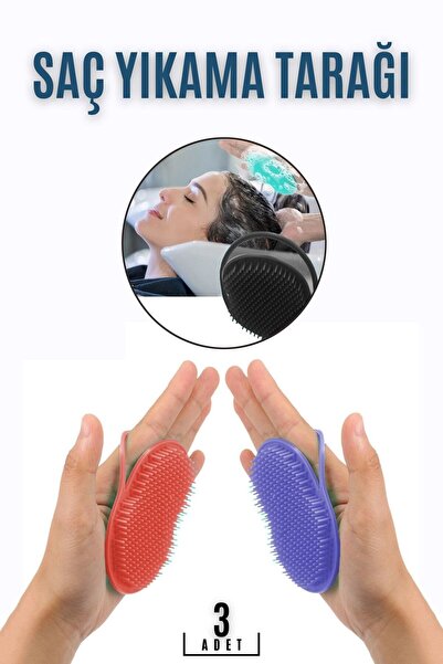 Creatividad Solutions مجموعة مشط غسيل الشعر على شكل زهرة النخيل مكونة من 3 قط...