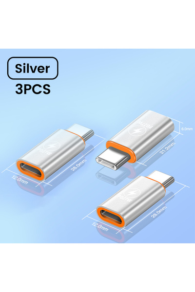 Choice6 3PCS Silver Elough 27W USB Type C Male To ios Female Adapter For iPho...