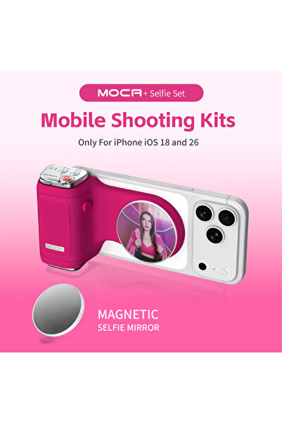 Choice مقبض تصوير MOCA Fuchsia-Mirror COMITOK MA لأجهزة iPhone، جهاز تحكم عن ...