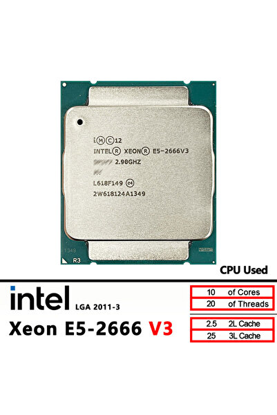 Choice Intel Intel Xeon E5 2666 V3 Used E5-2666V3 2.9 GHz CPU pressor Ten-Cor...
