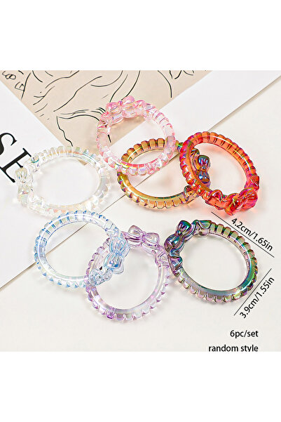 Choice1 6 قطع من حلقات أكريليك الشفافة ذات الأنماط العشوائية، مطلية بطبقة AB،...