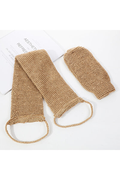 Choice A Hemp Back Scrubber Bath Towel Jute Exfoliating Loofah Back Strap wit...