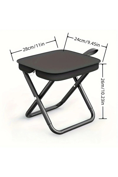 Choice G3111C M Black Easy-Store, Versatile Folding Stool & Chair Combo - Lig...