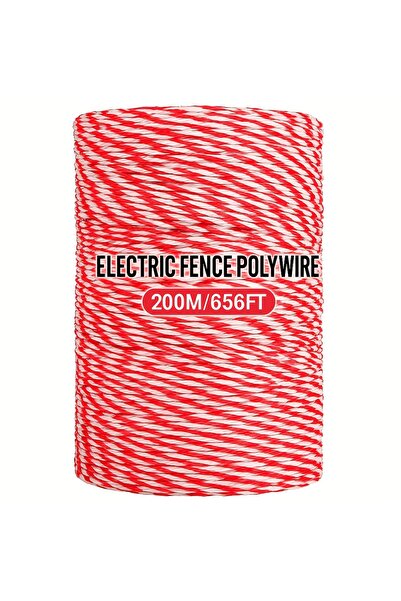 Choice حبل سياج كهربائي ملفوف بطول 200/500 متر، 2 مم × 200 متر، مصنوع من سلك ...