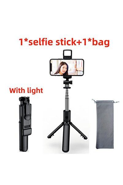 Choice حامل ثلاثي القوائم لاسلكي متعدد الوظائف يعمل بتقنية بلوتوث، مزود بإضاء...