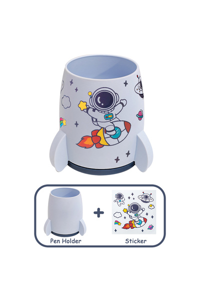 Choice حامل أقلام كرتوني قطعة واحدة، حامل أقلام Rket للملصقات، صندوق تخزين أق...