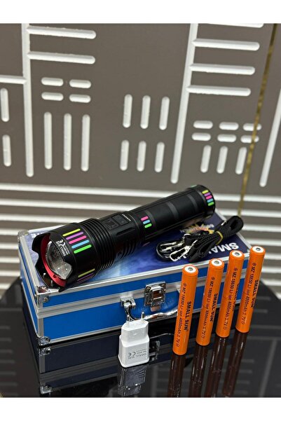 MEMİTA SM-W512 Zomlu Taktik El Feneri 60W 6000 Lümen – Taşıma Çantalı Set (4x...