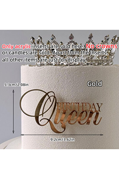 Choice6 1pc Queen CA My Queen Happy Birthday Cake Topper Gold Silver Princess...