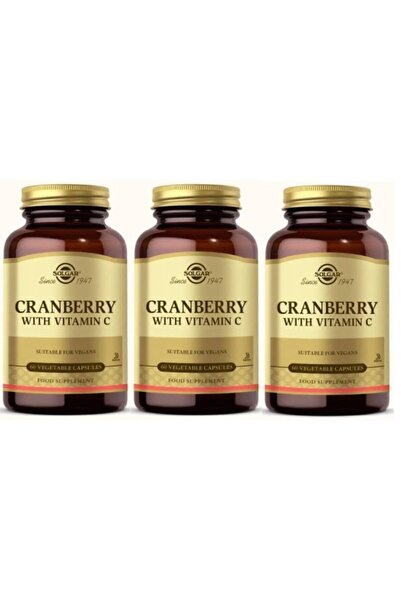Solgar Cranberry Extract with Vitamin C 60 Capsules 3 Pieces