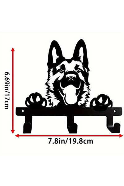 Choice TY-437 1pc Wall mounted German Shepherd Portrait Shaped Decor hook Bla...