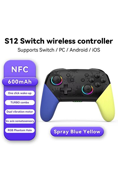 choice2 blue yellow Game Wireless Controller For Switch OLED / Lite Cole Pro ...