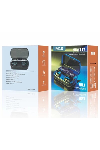 Choice سماعة أذن لاسلكية بتقنية بلوتوث 5.1 سوداء اللون، مع علبة شحن، صوت ستير...