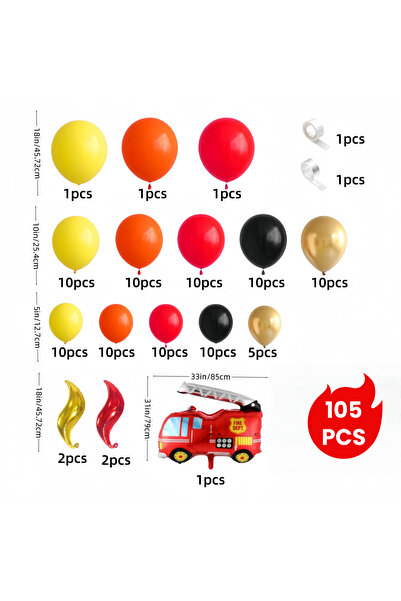 Choice Other As Picture Multicolor 105Pcs Fire Theme Balloon Arch Set, Red Go...