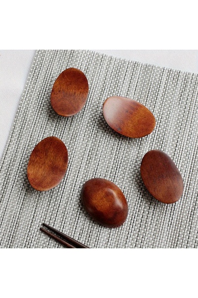 Choice حامل عيدان طعام خشبي مصنوع يدويًا من نانمو، مقاس واحد، 5 قطع (3/5 قطع)...