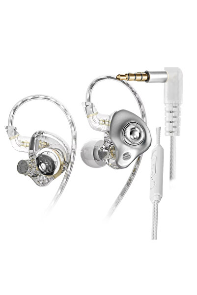 Choice1 سماعات أذن جديدة ديناميكية 15D مزودة بميكروفون فضي 3.5 ملم، صوت جهير ...