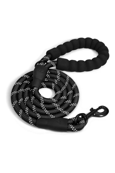 Choice 0.8cmX1.5m black Reflective Dog Leash Traction Rope for Strong Big Sma...