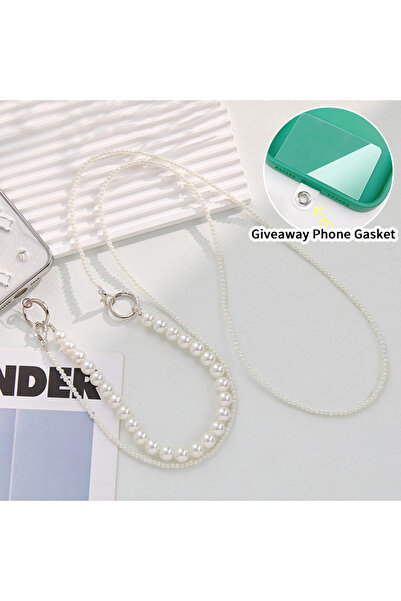Choice A1 Universal Phone Lanyard Long Crossbody Necklace Chain Pearl Phone S...