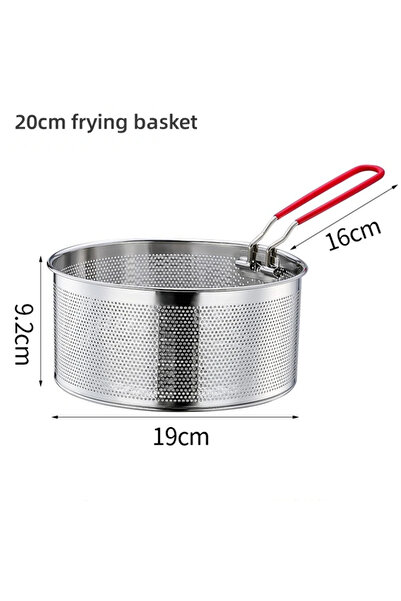 Choice سلة قلي شبكية من الفولاذ المقاوم للصدأ 304 مقاس 20 سم، سلة طهي، مقلاة،...