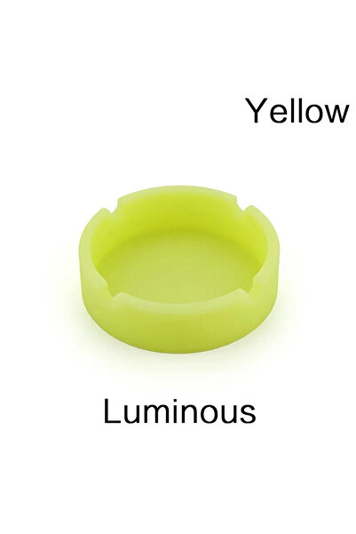 Choice منفضة سجائر دائرية مضيئة/ملونة من السيليكون الأصفر المقاوم للحرارة الع...