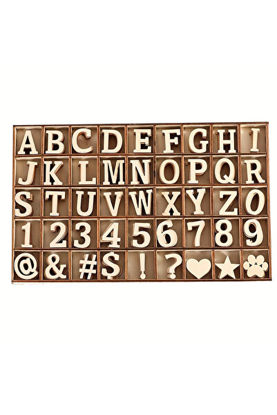Choice Light Yellow 270 Pieces 1 Inch Wood Alphabet Letters Wooden Numbers Mi...
