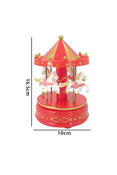 Choice1 Red Carrossel caixa de música bolo ornamento decorativo presente aniv...