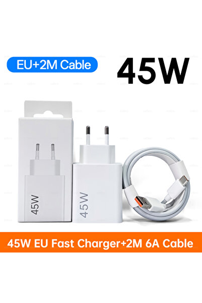 Choice EU and 2m cable 45W Turbo Charger Fast Charge EU Adapter Type C Cable ...