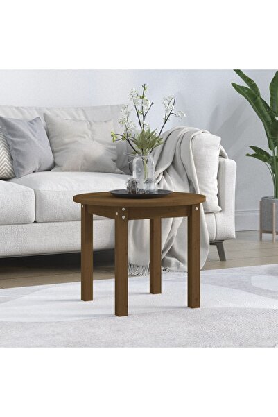 Concept Masă de cafea, maro miere, Ø 55x45 cm, lemn masiv de pin