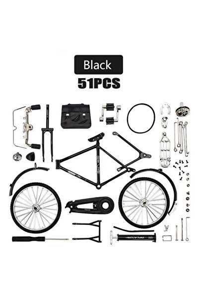 Choice طقم نموذج دراجة معدنية عتيقة أسود اللون، قطعة واحدة، يمكنك تركيبه بنفس...