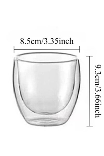 Choice3 90ml-500ml One 280ml cup Double Wall Insulated Glass Cup Clear Espres...