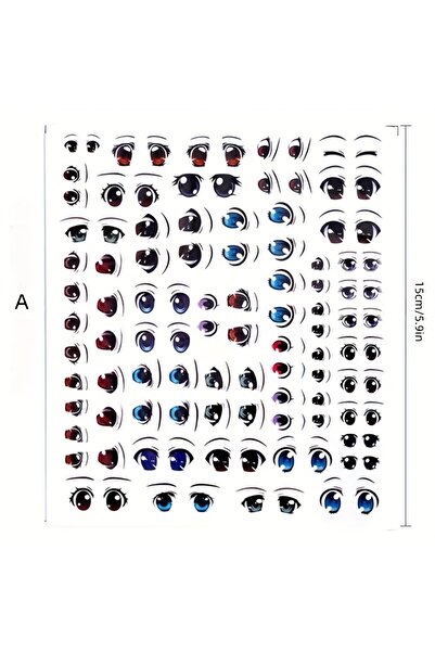 Choice A 12 Different Models of Eye and Mouth Stickers, Handmade DIY Clay Dol...