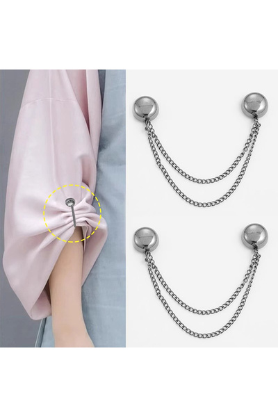 Choice Black 2pcs Multi-Function Magnetic Clothing Clip With Chain Metal Jean...