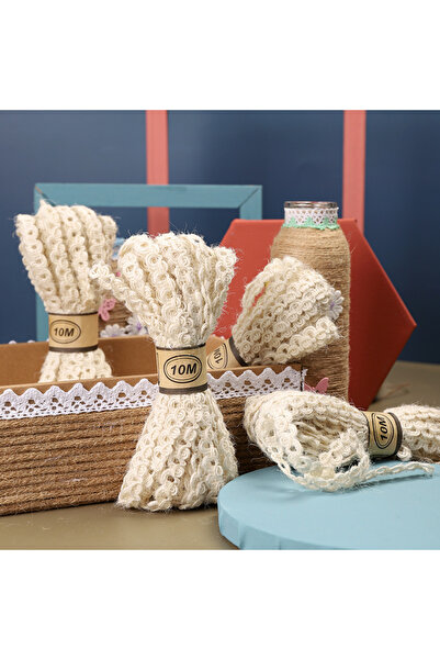 Choice1 1cm x 10M Beige White 10M Handmade DIY Macrame Linen Webbing Jute Rol...