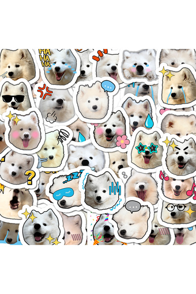 Choice 6X5.2X0.5CM DJ-315 40 Pcs Cute Samoyed Puppy meme Graffiti Sticker Ska...